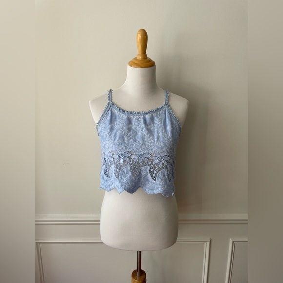 Lacy Light Blue Tank Top​​​ - Picture 1 of 4